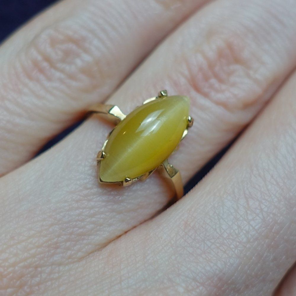cat's eye citrine in 10K YG